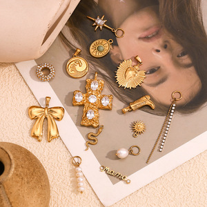 LUCKYDG Waterproof Non Tarnish <strong>Fashion</strong> Jewelry Accessories 18k PVD Gold Plated Stainless Steel <strong>Pendant</strong> <strong>Charms</strong> for Jewelry Making - Product Image 5