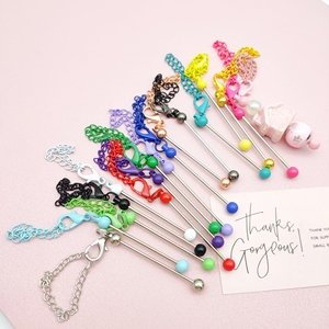 B3007 Nouveauté très demandée : Accessoires de décoration pour gobelets, chaînes et <span class=keywords><strong>breloques</strong></span> pour gobelets à barre, colorées, mignonnes, inoxydables et à perler - Product Image 4