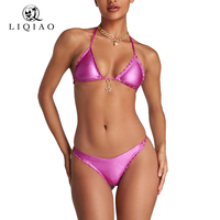 Conjuntos de Bikini de Satén de Lujo para Mujer, Tangas y Sujetadores Sexys para Mujeres Jóvenes, Ropa de Playa y Trajes de Baño Más Vendidos
