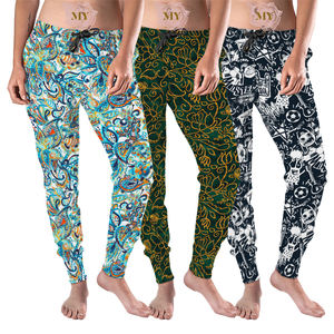 Custom Paisley <span class=keywords><strong>Acuarela</strong></span> Azulejo floral con flores Flores Tulipanes Hojas Imprimir Gimnasio Pantalones de chándal Fitness Jogging Pantalones Uso casual - Product Image 1