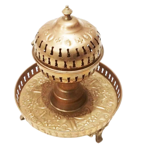 Brass Material Bakhoor Burner Latest Design Arabic Middle East Portable Wooden Handle <b>Metal</b> Incense Burner Bakhoor Incense - Product Image 2