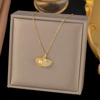 Collier tendance pour femme, style coréen, imitation perle coquillage, chaîne en acier titane plaqué or 18 carats, pendentif perle unique, cadeau