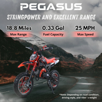 Motor Trail Mini 49cc 2 Tak untuk Anak, Berbahan Bakar Bensin, Starter Tarik, Berpendingin Udara, Kecepatan 25MPH