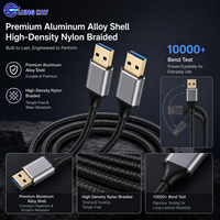 Cable USB 3.0 A a A Macho LUNG KAY, Cable de Transferencia de Datos SuperSpeed de 5 Gbps, Cable USB Blindado de Carga Rápida de 3 A para Enfriador de Portátil