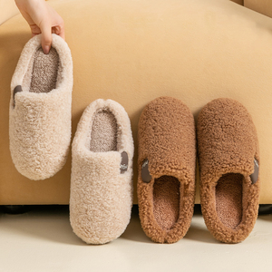 25 nouvelles pantoufles chaudes en coton pour couples en automne et en hiver, silencieuses et antidérapantes pour l'intérieur, TPR - Product Image 1
