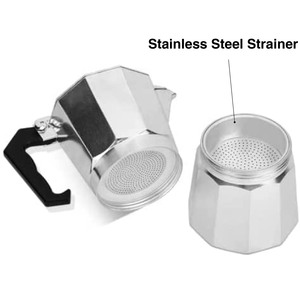 Cafetière expresso italienne de restaurant 6 tasses <span class=keywords><strong>avec</strong></span> moulin à <span class=keywords><strong>café</strong></span> de qualité supérieure en aluminium Moka Pot Brewer Percolator - Product Image 6