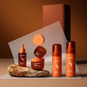 luxury cosmetics packaging set empty skincare plastic serum bottles envases para cosmeticos pet amber spray bottles for hair