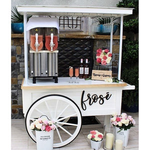 Op maat gemaakte goedkope snoepkar, koel drankenkar, metalen mobiele koffiekar te koop met wielen, geschikt voor foodshops en restaurants - Product Image 3