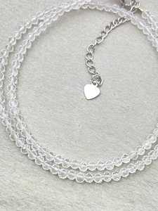 Collar de Cuarzo Transparente, Joyería Delicada con Piedras Preciosas, Cuentas Microfacetadas, Collar de Cristal, Joyería Minimalista, Collar con Piedras Preciosas Pequeñas - Product Image 3