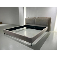 YUAOO Lit moderne de style italien, cadre en bois massif, tissus haut de gamme, version standard gain de place 1,8/2,0 mètres