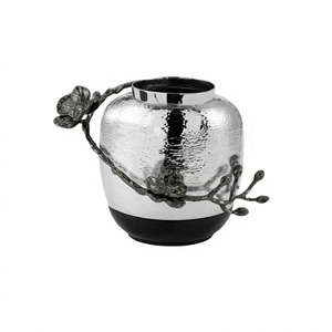 Handmade Aluminum Silver Color Flower Vase Customized Size And Shape <b>Artificial</b> Flower Vase At <b>Best</b> Price In India - Product Image 1
