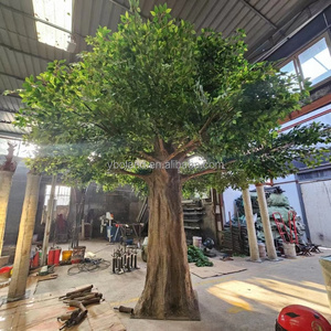 S0651 mariage décor à la maison grand fibre de verre faux ficus feuilles arbre grand vert artificiel banyan plante arbre pour intérieur extérieur décor - Product Image 1