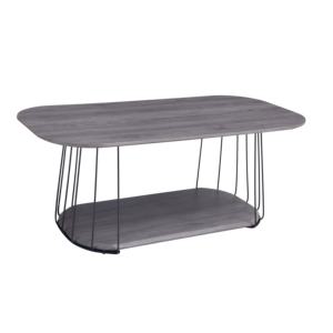 북유럽 스타일 나무 베니어 커피 테이블, 금속 브래킷 + 더블 레이어 스토리지, 실용적이고 아름다운 가구 선호 테이블 - Product Image 3