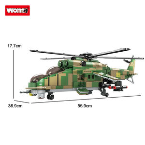 소매 판매 군대 군대 경찰 무장 항공기 <span class=keywords><strong>Mi</strong></span>-24 헬리콥터 비행기 공군 비행기 빌딩 블록 벽돌 세트 - Product Image 6