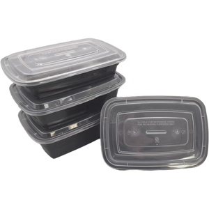 Contenitore <span class=keywords><strong>per</strong></span> Pranzo Rotondo Nero in PP Usa e Getta, Adatto al Microonde, Ciotola <span class=keywords><strong>per</strong></span> Zuppa da 30 oz con Coperchio in Plastica - Product Image 6