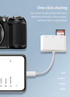 Fotografía profesional 3 en 1 USB C a SD TF Lector de tarjetas Adaptador OTG Instalación externa para cámara Lector de disco de memoria flash