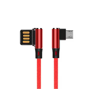 Neues tragbares Nylon geflecht 90-Grad-Ellbogen-Schnellladekabel und Daten übertragung USB-Kabel mit Micro Typ C 8PIN für Mobiltelefone