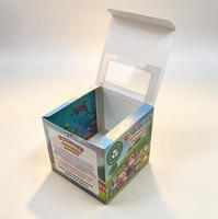 Boîte d'emballage pour jouets biodégradable et écologique, imprimée sur mesure, avec fenêtre transparente en PVC, pelliculage mat et gaufrage