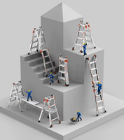 Échelle pliante en alliage d'aluminium Xinxing XX-ALSL06, haute résistance, 5 marches, capacité de charge 300 kg/300 lb, verrouillage manuel, escalier de gymnastique