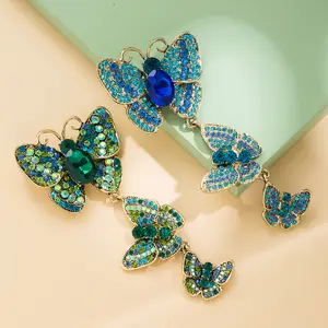 Factory Price Crystal Rhinestone Butterfly Brooch Elegant Accessories Jewelry Women Brooches And Pins