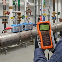 DLTEREN High Precision DN25-DN100 Clamp-On Handheld Portable Variable Area Flowmeter RS232 OEM DTI-200H Metal 1 Year Warranty