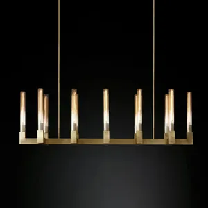 Hangende Verlichting Strip Glazen Buis Schaduw Bar Opening Keuken Eetkamer Decoratieve Kroonluchter Hanglamp