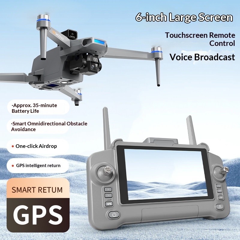 New 2026 Model Large-Screen Remote Control Drone GPS Return-to-Home Obstacle Avoidance 30km Range 8K HD Aerial Photography