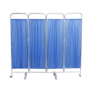 <b>Folding</b> Stainless Steel Privacy <b>Screen</b> 500x1800mm Blue Hospital Furniture For Clinics And Mobile Use - Product Image 1