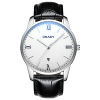 Montre à quartz de luxe pour hommes d'affaires en acier inoxydable étanche affichage de la date mouvement Miyota cadran en cristal