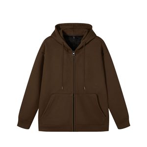 Senza logo o etichette, disponibile in stock e OEM/ODM. Felpa con Zip in Velluto Silver Fox da 500g, in Cotone Felpato Caldo per l'Inverno - Product Image 5
