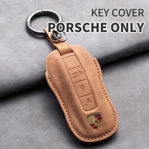 Étui de clé de voiture en cuir pleine couverture transfrontalier pour Porsche Macan Cayenne 718 Panamera Taycan – En stock usine, vente en gros - Product Image 3