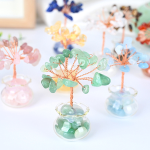 Árbol de Cristal de Cuarzo Natural al por Mayor, Artesanía de Piedra Curativa, Botellas de Vidrio con Grava de Cuarzo, Árbol del Dinero de Cristal para Decoración del Hogar - Product Image 5