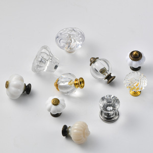 Crystal Acrylic Furniture <b>Knob</b> Round Single Hole Modern Minimalist <b>Drawer</b> Cabinet Handle - Product Image 2