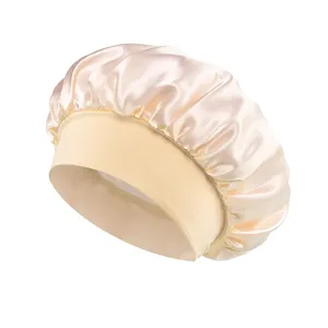 Cuffia <span class=keywords><strong>per</strong></span> <span class=keywords><strong>capelli</strong></span> in raso da <span class=keywords><strong>donna</strong></span>, tinta unita, a tesa larga, con fascia elastica morbida, bandana etnica <span class=keywords><strong>per</strong></span> la cura dei <span class=keywords><strong>capelli</strong></span> - Product Image 4