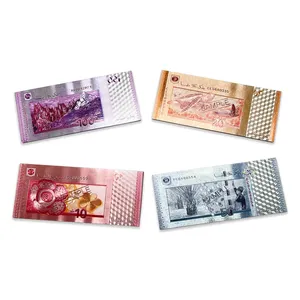 Hot sale sliver Banhado Banknote Presente EUA Alemanha Bill Money Imã de geladeira Double Side Full Color Logo sliver Foil Imã de geladeira