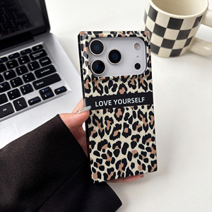 เคสโทร<span class=keywords><strong>ศัพท์</strong></span>ลายเสือดาวสี่เหลี่ยมแฟชั่นสำหรับ iPhone 14/15/16/17เคสครอบลาย Love Yourself - Product Image 4