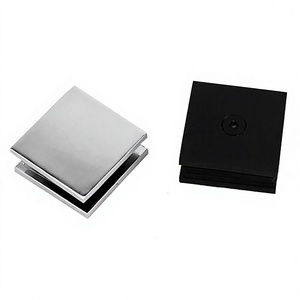 ISUREMARINE Pince <span class=keywords><strong>de</strong></span> fixation carrée en alliage <span class=keywords><strong>de</strong></span> zinc pour verre, <span class=keywords><strong>support</strong></span> <span class=keywords><strong>de</strong></span> verre réglable pour salles <span class=keywords><strong>de</strong></span> bain et douches - Product Image 5