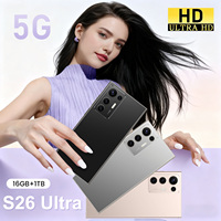 Smartphone S26Ultra Inteligente 5G Verde para Juegos con Pantalla 4K, Cámara Trasera de 108MP, CPU Deca Core, Idioma Operativo Español, LTE
