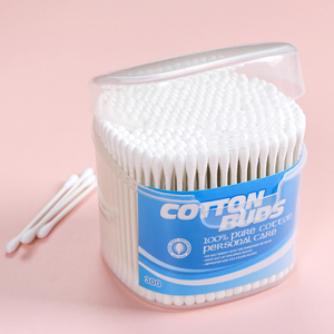 ก้านสำลีติดหูไม้ไผ่พลาสติก,ก้านสำลีแบบสองหัวฉลากส่วนตัว300ชิ้น - Product Image 1