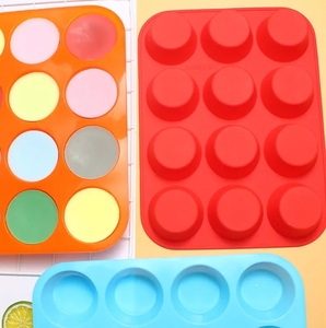 12-<span class=keywords><strong>Cell</strong></span> Silicone bánh công cụ, cấp thực phẩm bánh mì nướng chảo lò tròn Muffin cup nướng khuôn, Silicone khuôn bánh - Product Image 2