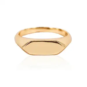 Gemnel 925 silver vermeil gold jewelry fashion rings bar band engravable singet ring 2024