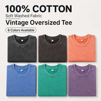 T-shirt Homme Vintage OEM en Polyester/Coton 230g, Lavage Acide Usine, Épaules Tombantes, Design Exclusif