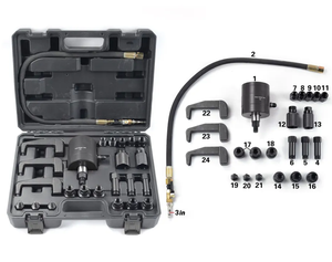 Jeu d'Outils de Démontage d'<span class=keywords><strong>Injecteur</strong></span> de Carburant Pneumatique 24 Pièces, <span class=keywords><strong>Extracteur</strong></span> d'<span class=keywords><strong>Injecteur</strong></span> Diesel pour Véhicules, Kit d'Outils Automobiles - Product Image 2