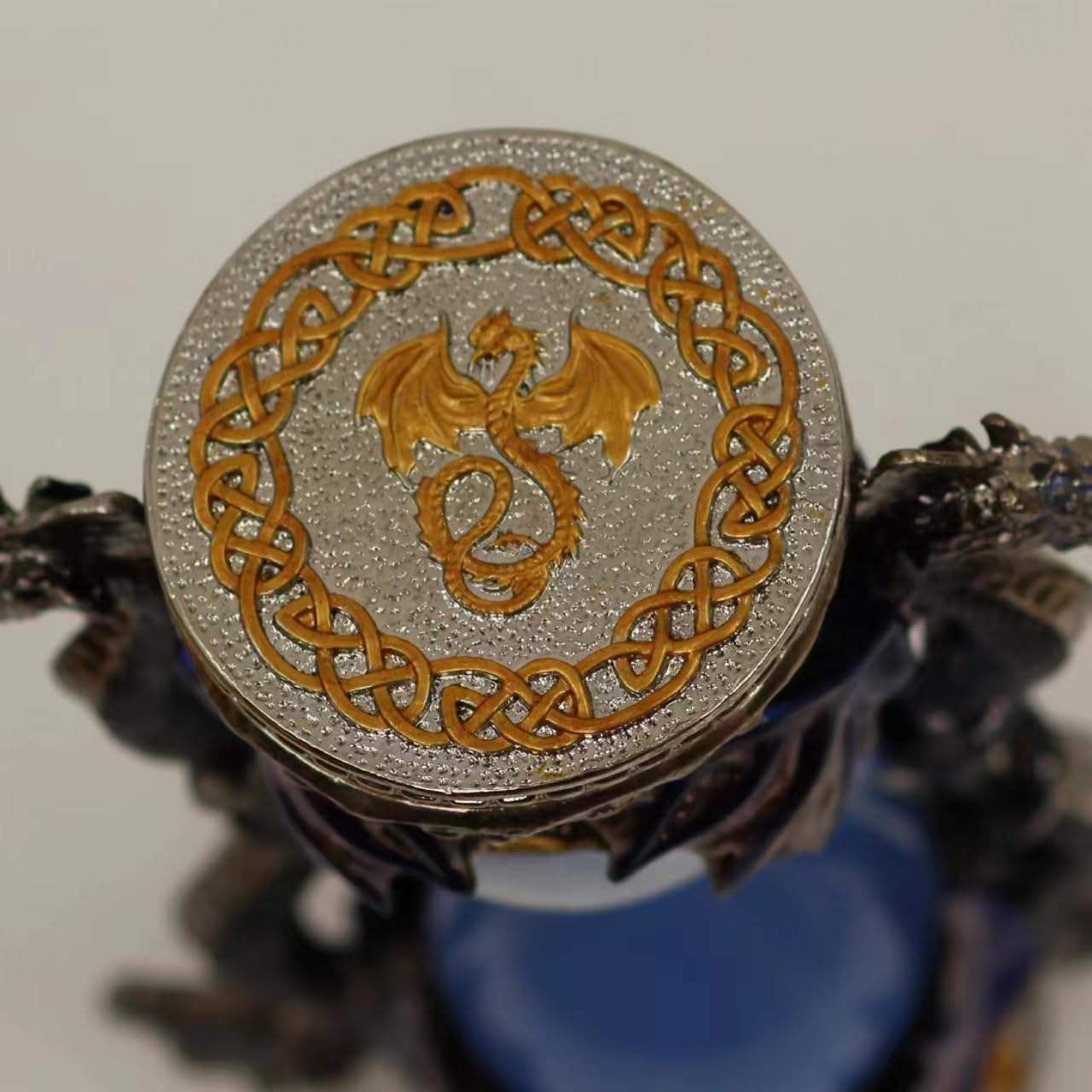 XinZhiRun Gothic Dragon Hourglass 6in 15min, Blue Fantasy Sand Timer Vintage Desk Decor Statue Gift