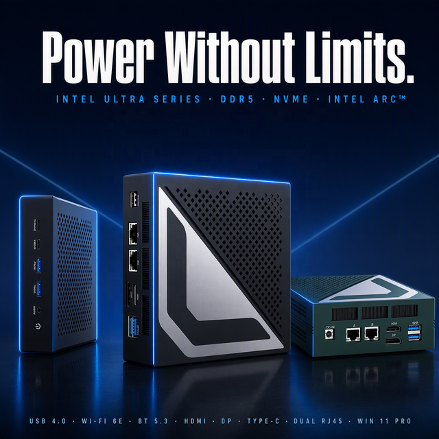 Hot Selling Mini PC with Intel Ultra 5 225H 7 225H 9 285H DDR5 8/16/32/64GB M2 SSD 2TB Gamer Mini PC for Server Gaming Computer