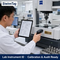 Premium Customizable Brass Equipment Asset Tag SiwinnTag QR Laser Engraved Corrosion Resistant Lab Precision Instrument