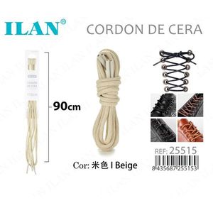 Lacci cerati Ilan 90 cm beige per scarpe - Product Image 3
