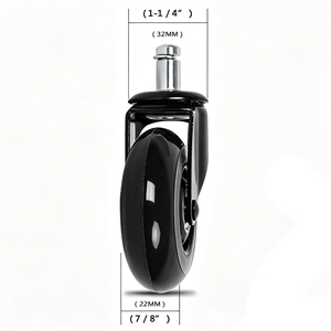 Roulettes pivotantes silencieuses en caoutchouc PU noir de 75 mm, durables et écologiques, avec tige en acier, pour chaise de bureau - Vente chaude - Product Image 2