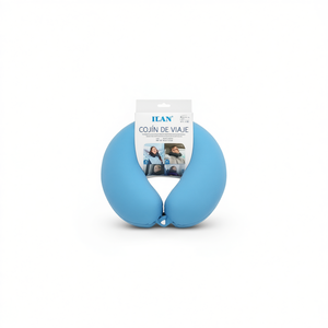 Cuscino da viaggio ILAN in memory foam per il supporto del collo, ideale per aereo, auto, treno e per dormire. - Product Image 1