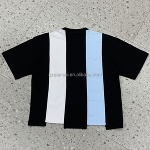 Camisetas de algodón pesado con lavado ácido, estilo cropped, estampadas, desgastadas, de corte irregular y holgado para hombre. - Product Image 4